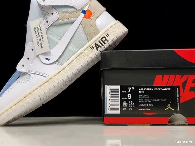 Kicked Out Shoe Store Jordan Off-White Retro White 1 Air High AQ0818-100 0531